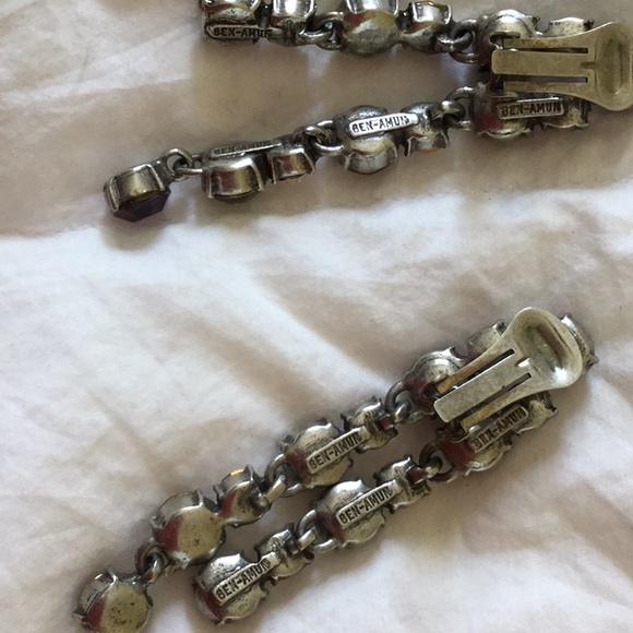Ben-Amun Crystal Clip-on Earrings - Picture 2 of 3